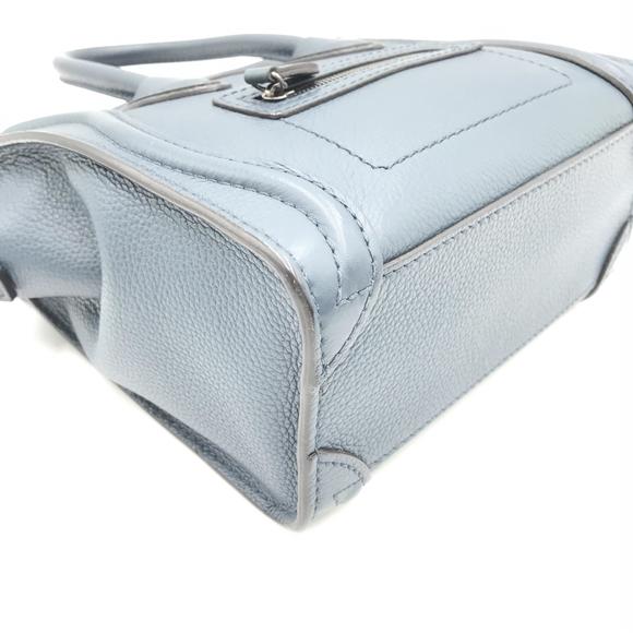 Celine Luggage Nano Leather Shopper Bag Blue - Picture 5 of 11